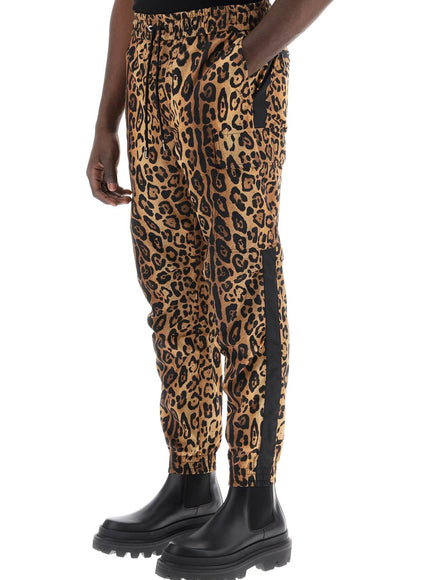 Dolce & Gabbana leopard print nylon jogger pants for