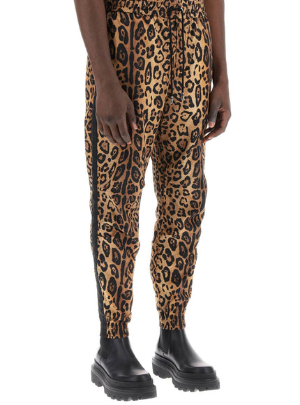 Dolce & Gabbana leopard print nylon jogger pants for