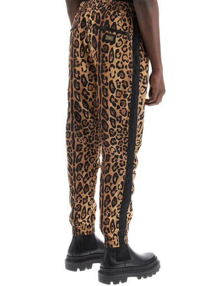 Dolce & Gabbana leopard print nylon jogger pants for