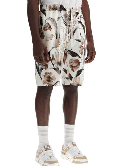 Dolce & Gabbana silk bermuda shorts with floral print set