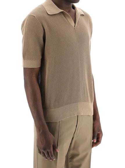 Dolce & Gabbana cotton ribbed perforated polo shirt