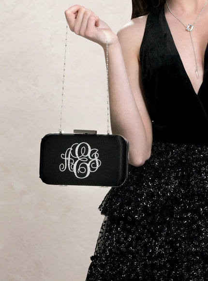 Glam Crystal Monogram Clutch
