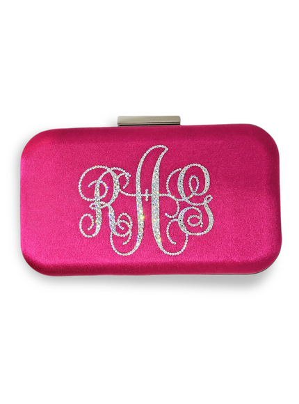 Ariel Taub Glam Crystal Monogram Clutch