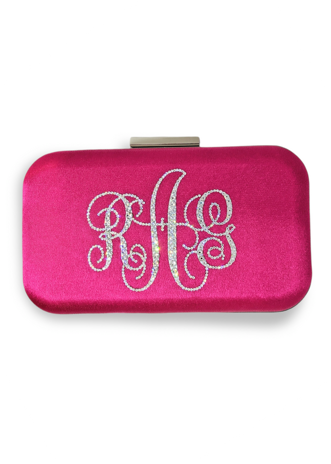 Ariel Taub Glam Crystal Monogram Clutch