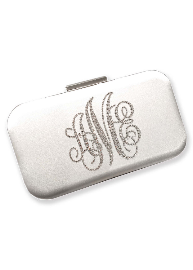 Ariel Taub Glam Crystal Monogram Clutch