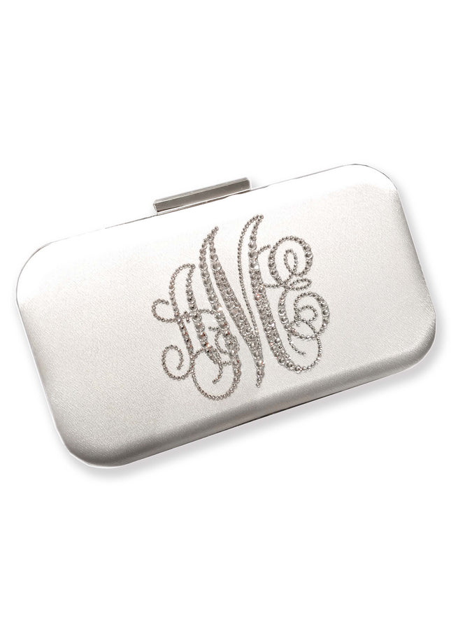 Glam Crystal Monogram Clutch