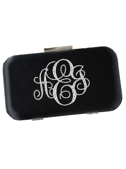 Glam Crystal Monogram Clutch