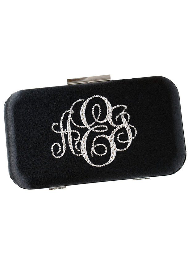 Ariel Taub Glam Crystal Monogram Clutch