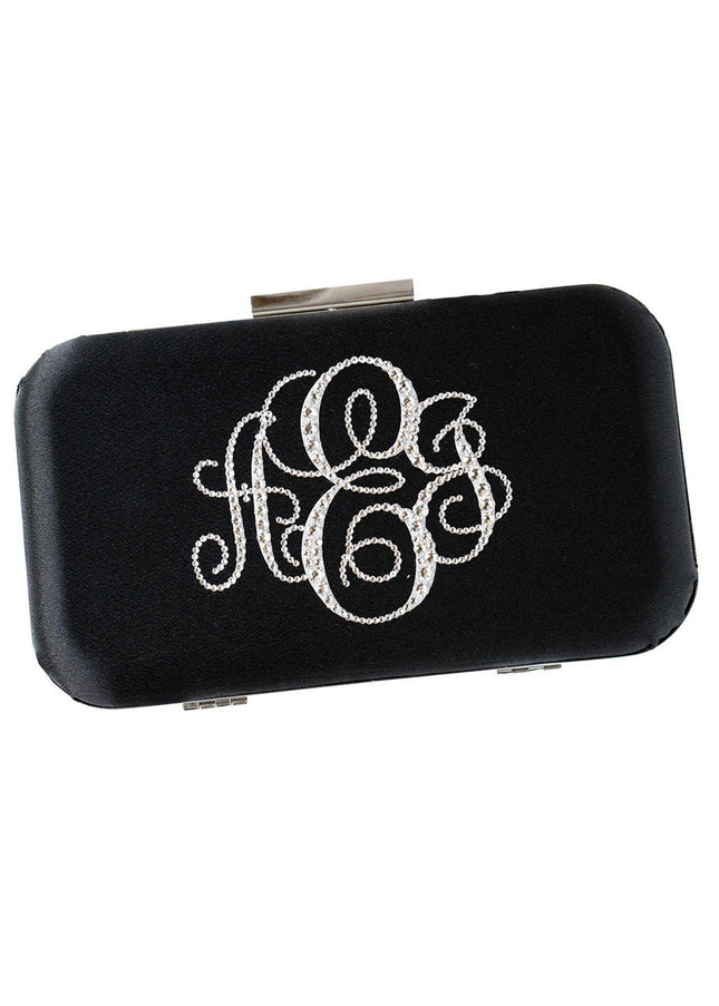 Ariel Taub Glam Crystal Monogram Clutch