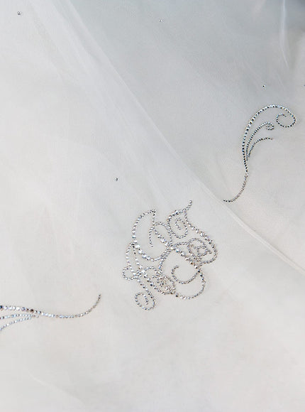 Glamour Monogram Crystal Cathedral Veil
