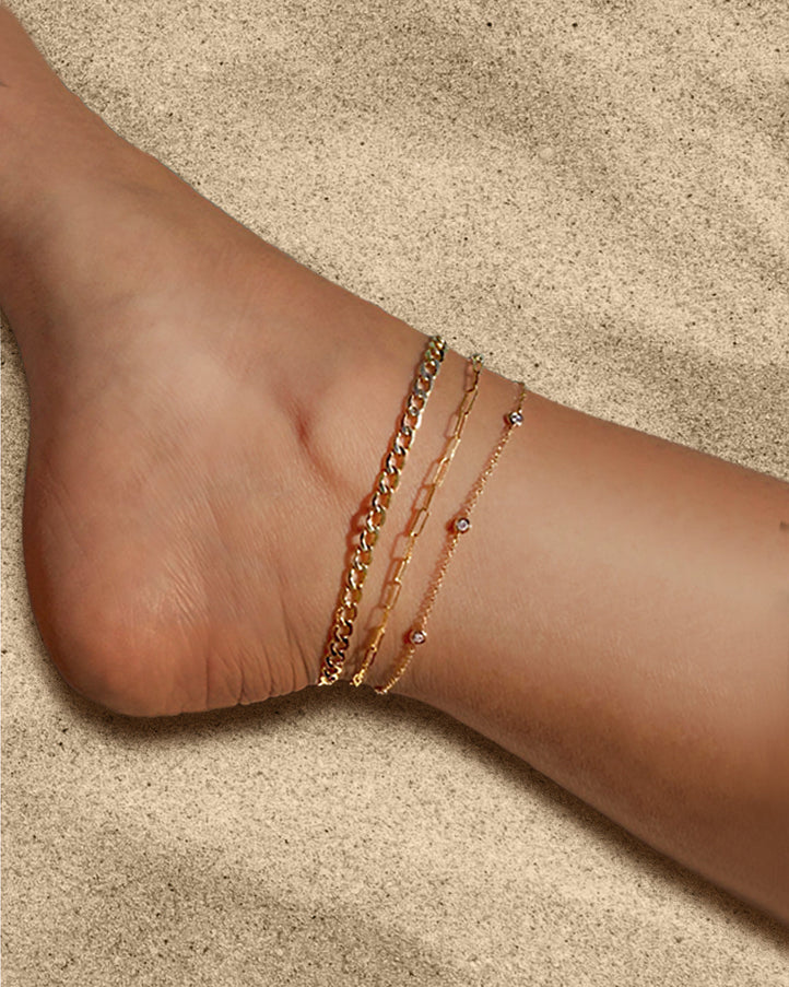 Zoe Lev 14K Gold Open Link Chain Anklet
