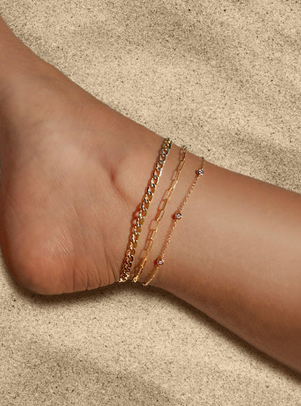 Zoe Lev Diamond Station Anklet