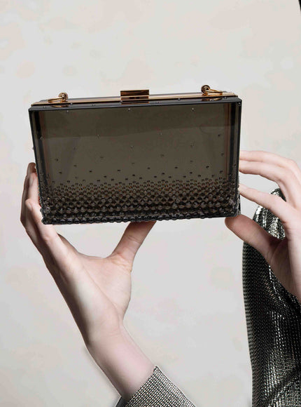 Gwen Lucite Crystal Clutch