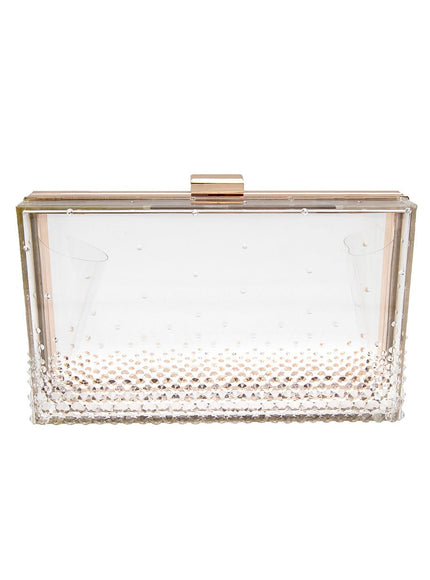 Gwen Lucite Crystal Clutch