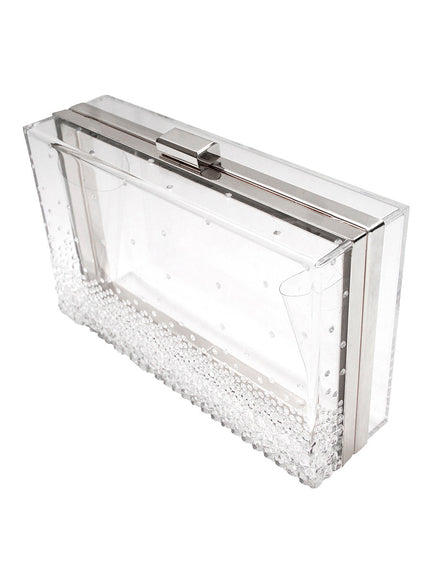 Ariel Taub Gwen Lucite Crystal Clutch