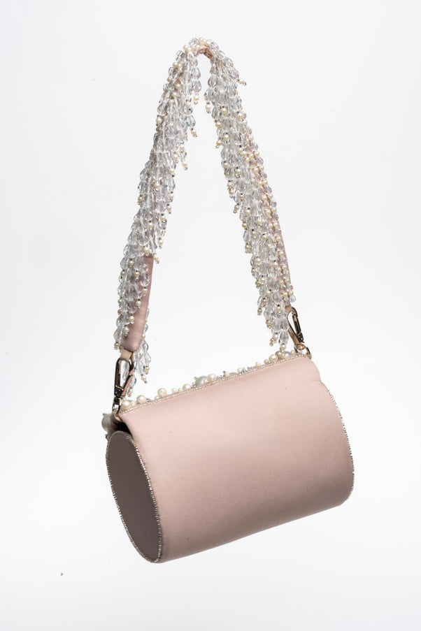 Lara New York 81007 Mini Flap Bag with Pearls Handle