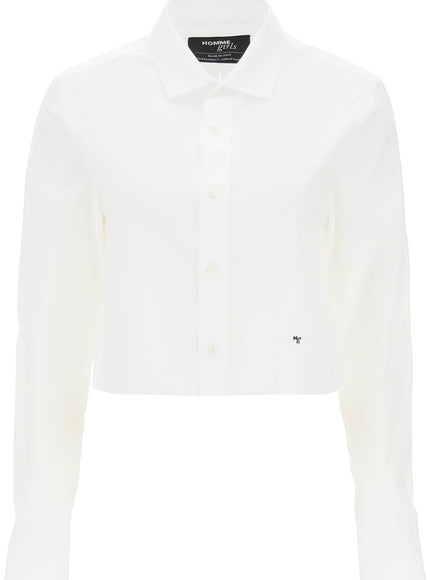 Homme Girls cotton twill cropped shirt