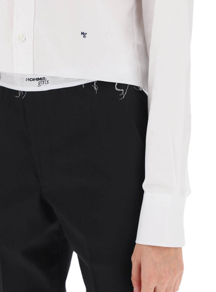 Homme Girls cotton twill cropped shirt