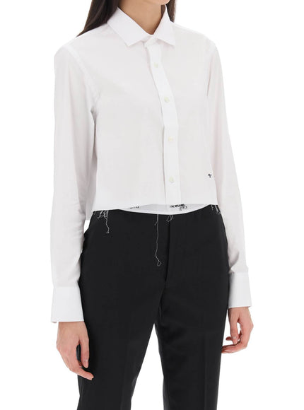 Homme Girls cotton twill cropped shirt