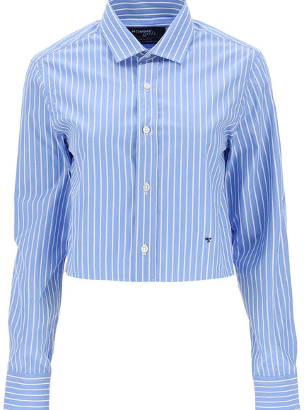 Homme Girls cropped striped poplin shirt