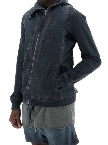 Boris Bidjan Saberi hybrid sweatshirt with zip and hood