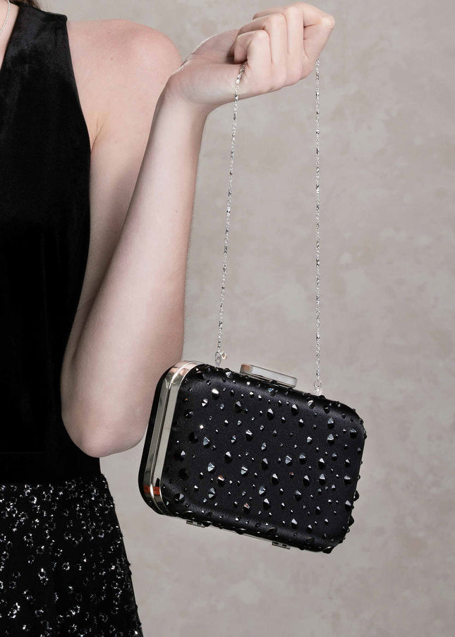Ariel Taub Hadley Crystal Polka Dot Clutch