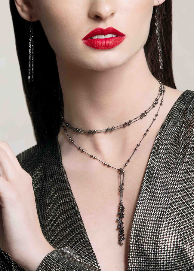 Hunter Fringe Lariat Necklace