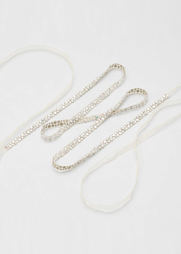 Heidi Narrow Encrusted Crystal Belt