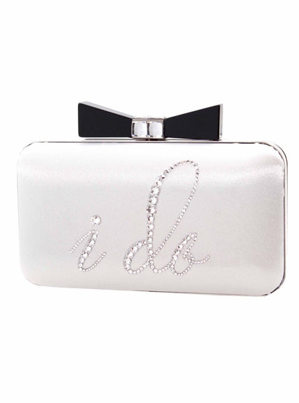 Honey "I Do" Black Tie Bow Clutch