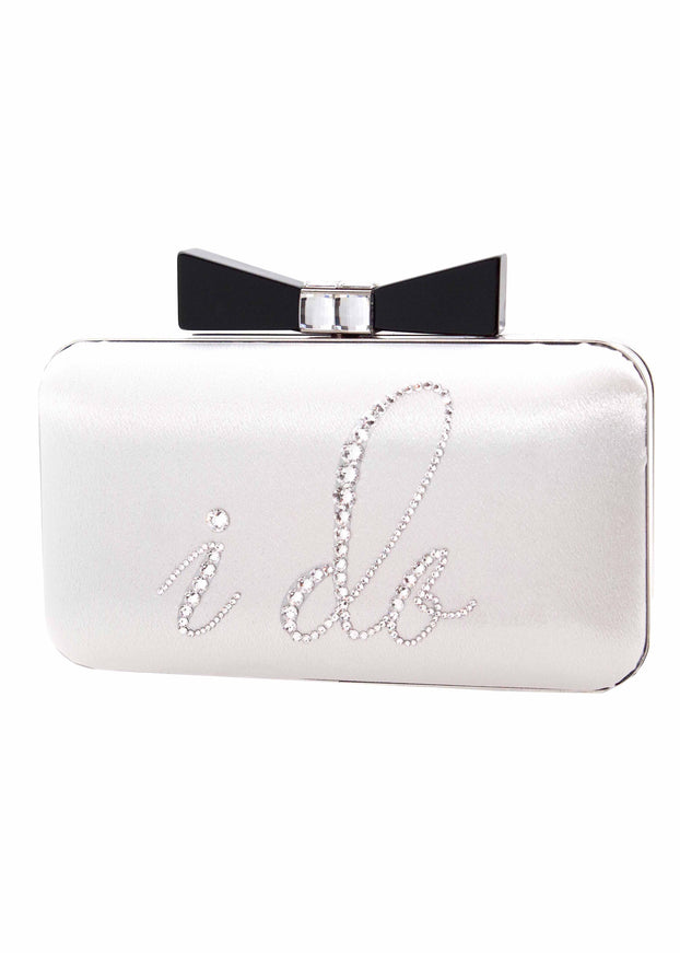 Ariel Taub Honey Black Tie Bow Clutch