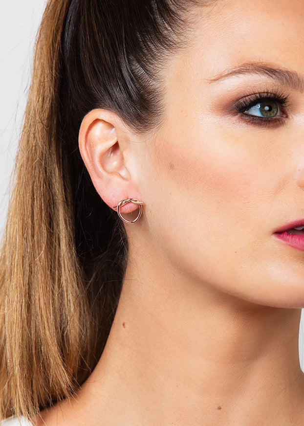 I Tied The Knot Heart Stud Earrings
