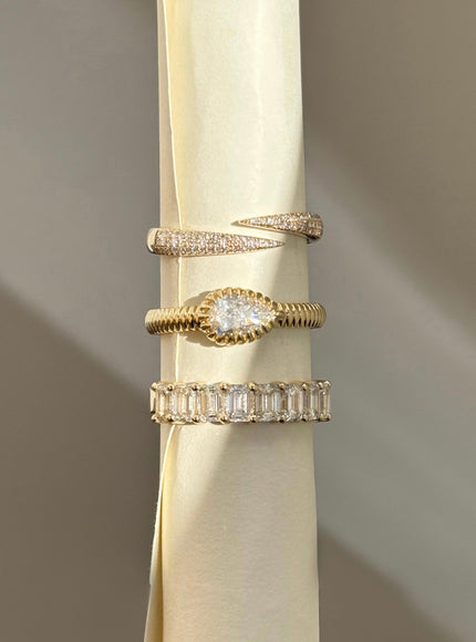 Zoe Lev Pave Diamond Spike Claw Ring