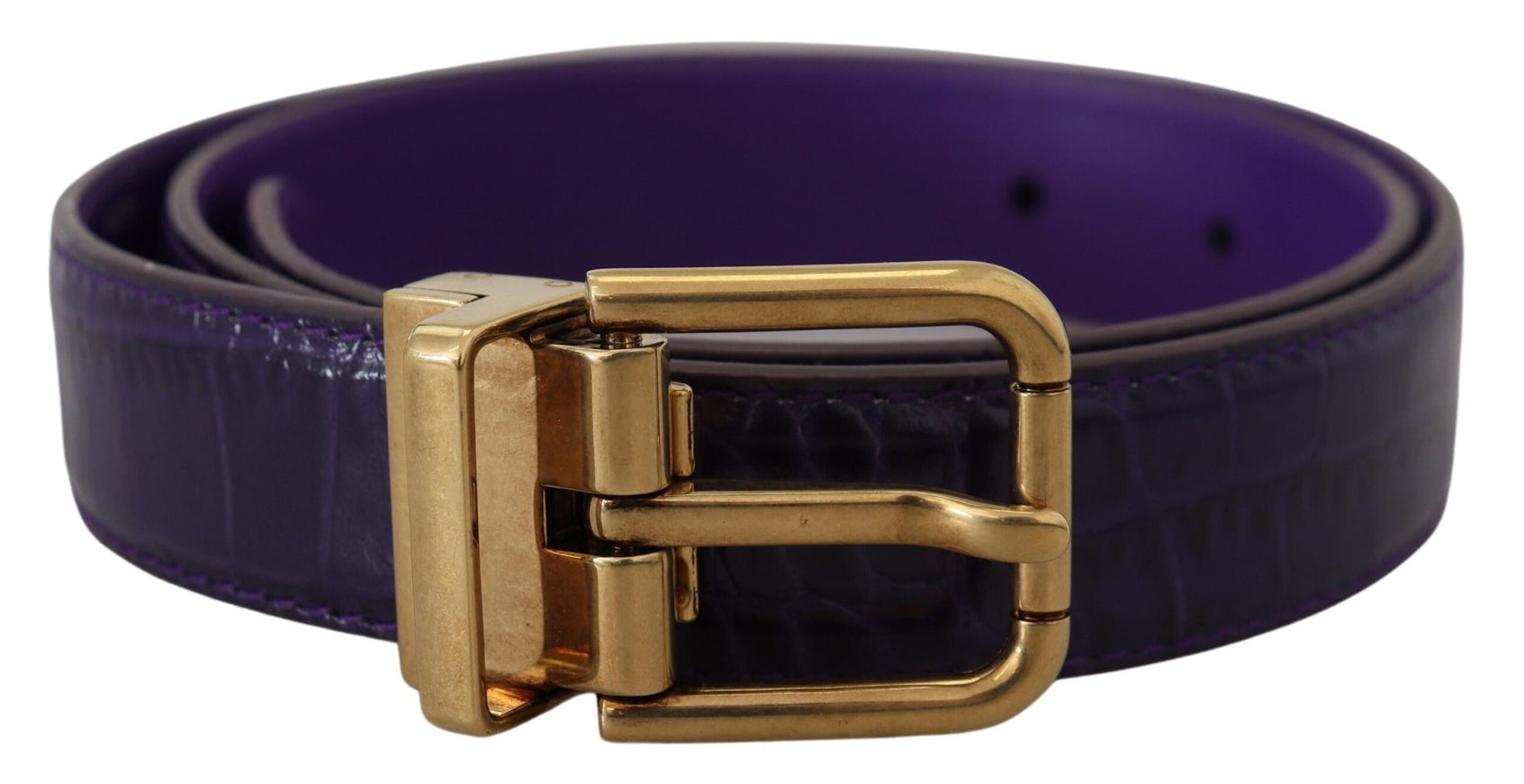 a purple belt with a gold buckle