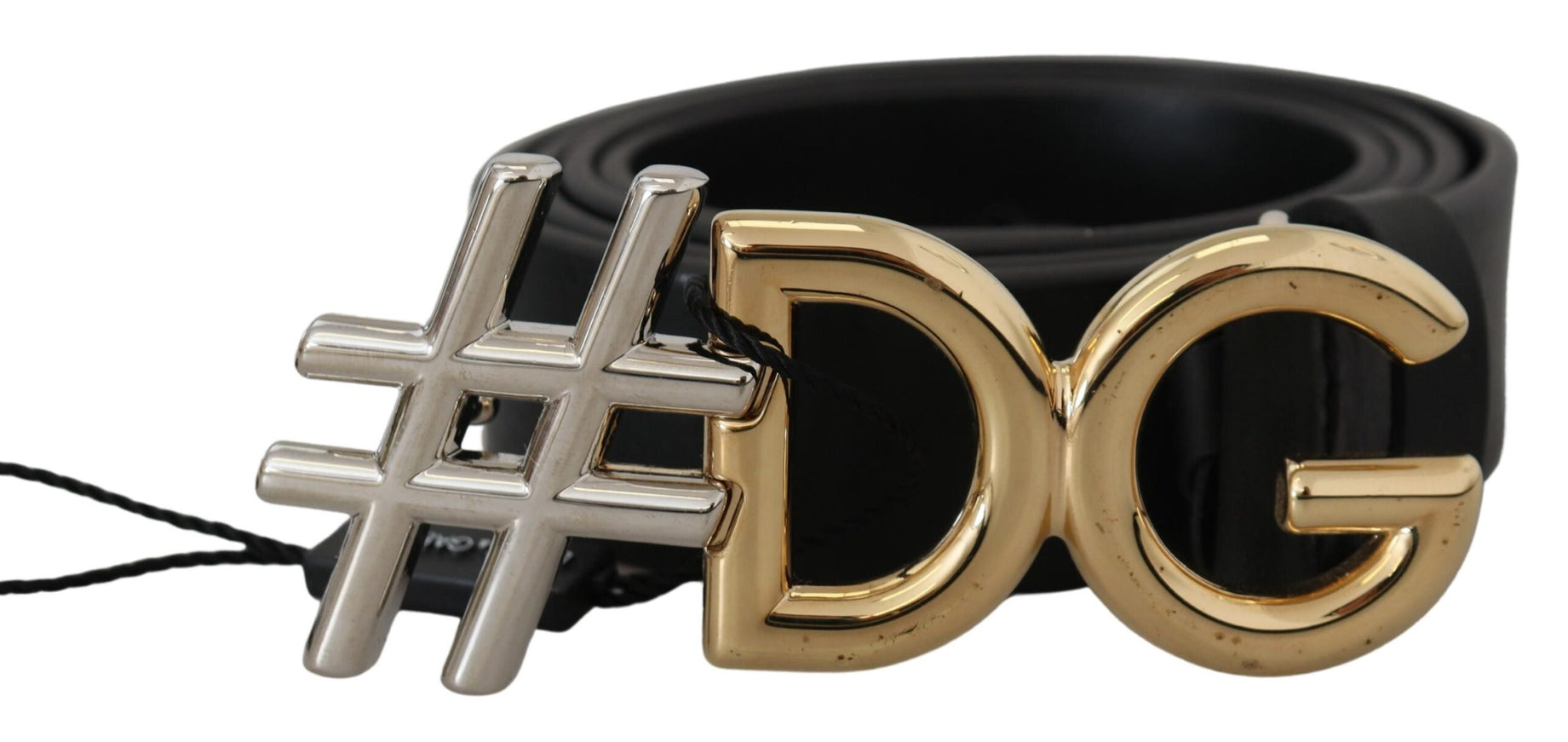 a black and gold belt with the letter dg on it