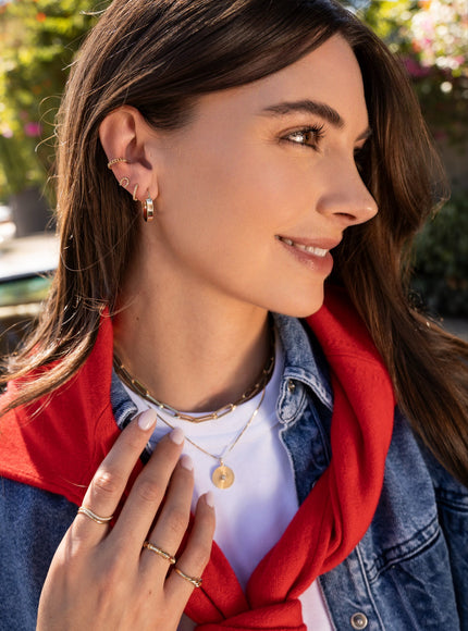 Zoe Lev 14K Gold Mini Cuban Link Ear Cuff