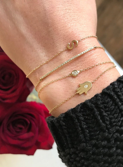 Zoe Lev 14K Gold Diamond Hamsa Bracelet