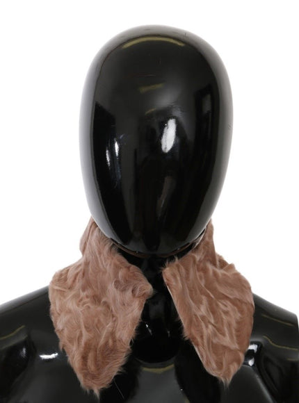 a black mannequin with a brown scarf on it