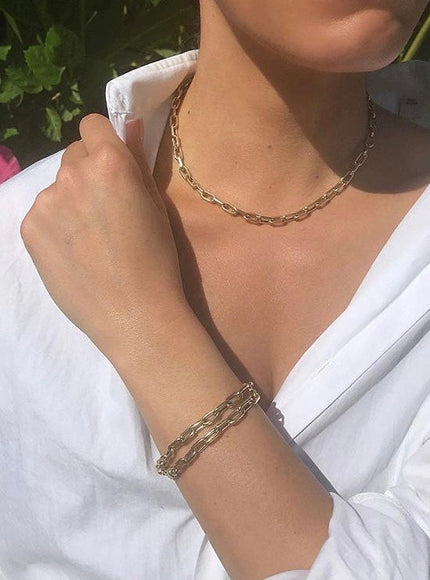 Zoe Lev 14K Gold Extra Large Open Link Chain Necklace