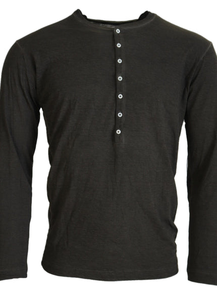 a black shirt with buttons on the chest