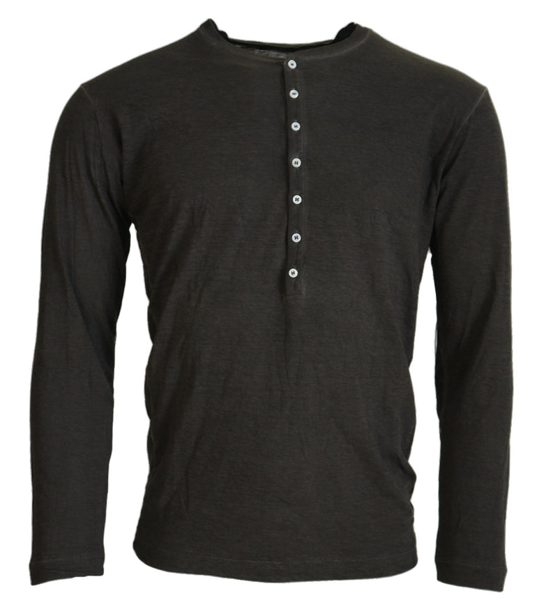 a black shirt with buttons on the chest