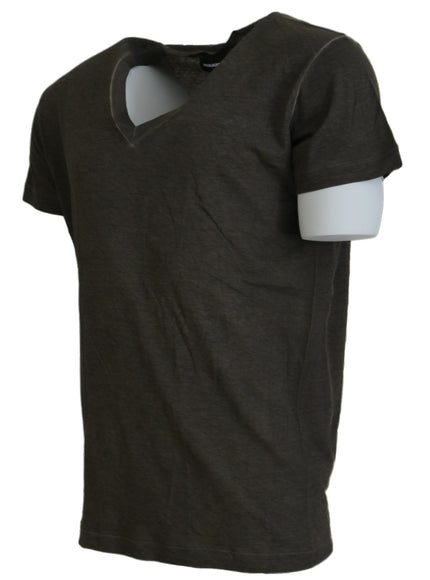 a black t - shirt with a white collar