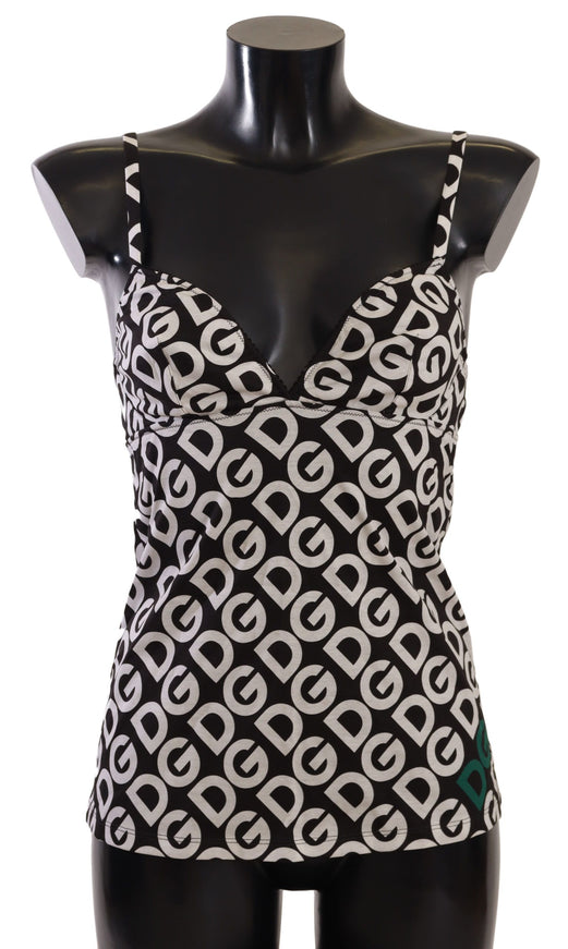 a mannequin wearing a black and white top