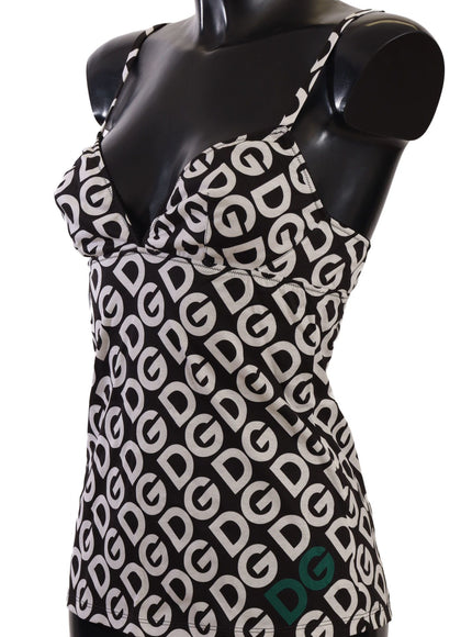 a mannequin wearing a black and white top