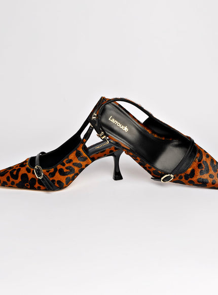 Larroude Ines Pump In Leopard Print Calf Hair