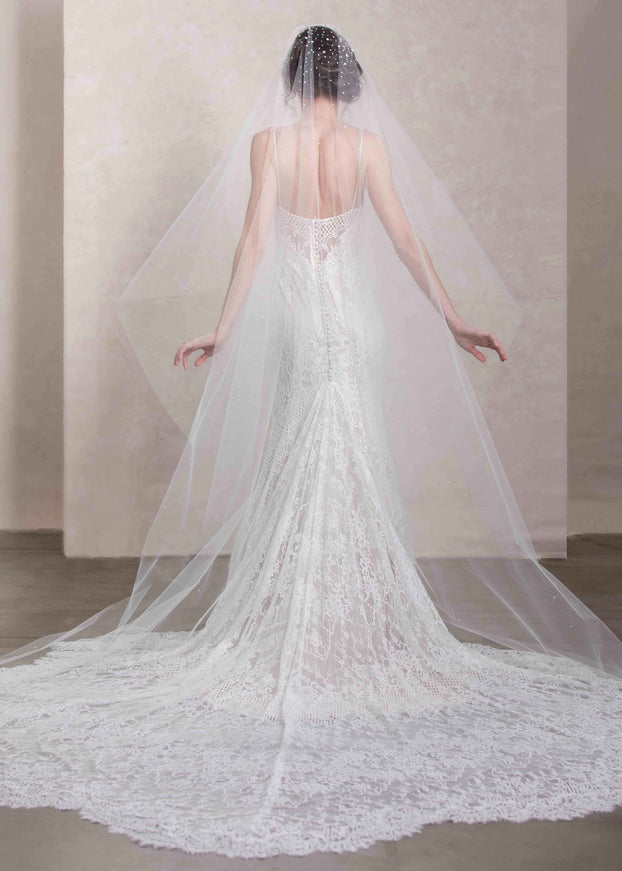 Illustria Pearl and Crystal Cathedral Veil