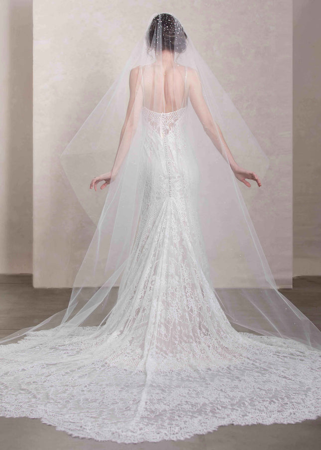 Illustria Pearl and Crystal Cathedral Veil