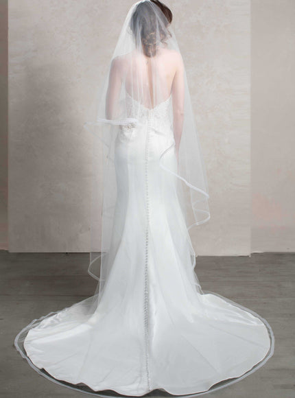 Ilyse Horsehair and Beaded Trimmed Cathedral Veil