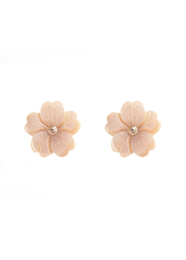 Ina Mother of Pearl Floral Stud Earrings