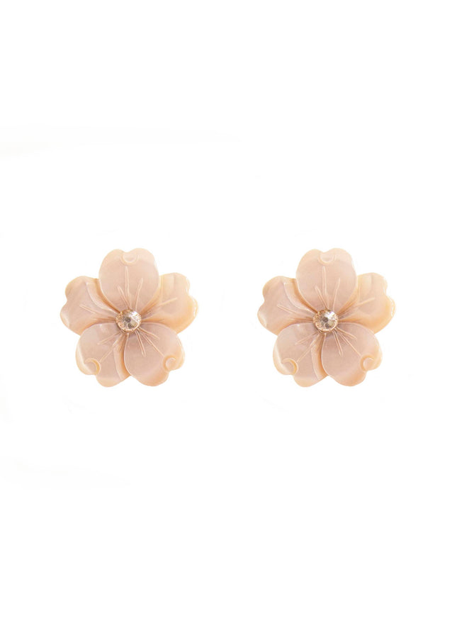 Ina Mother of Pearl Floral Stud Earrings