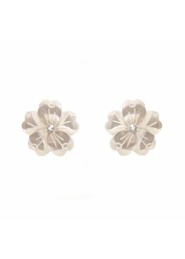 Ina Mother of Pearl Floral Stud Earrings